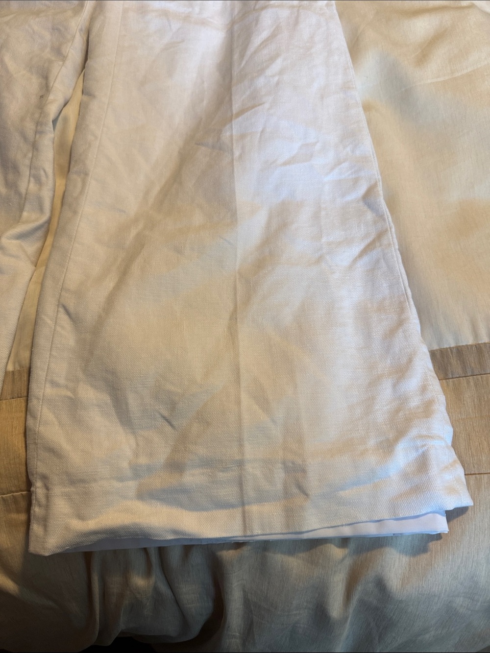 J. Crew White Wide-Leg Linen-Blend Trousers - Picture 4 of 9